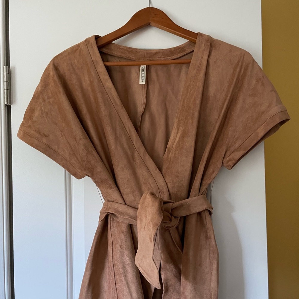 NWOT Faux Suede Wrap Top Size Large